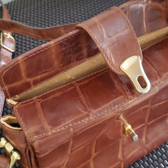 VTG Paola Lungo brown Ital leather crossbody bag - Picture 8 of 16